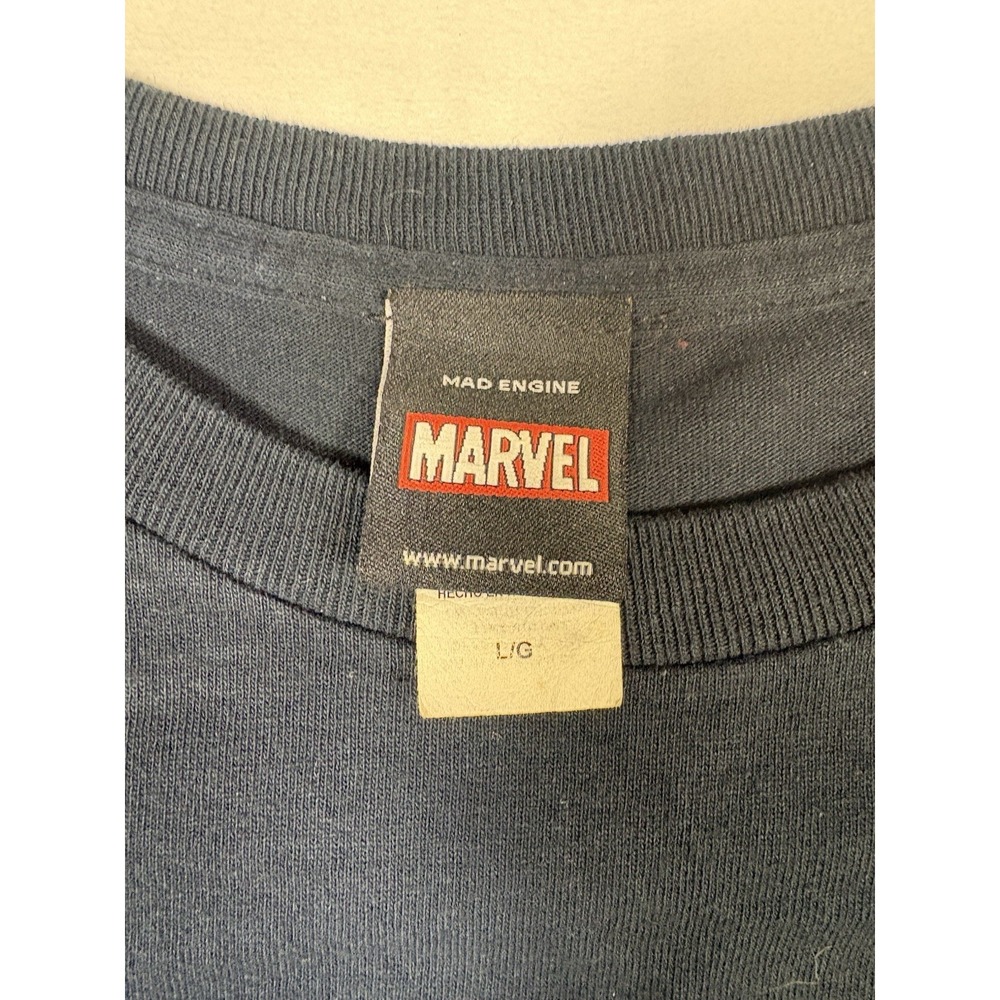Vintage Punisher Shirt Blue Skull Marvel Mad Engine 2012 Frank Castle Comics View 3